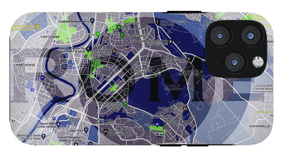 Rome Map Art - Phone Case