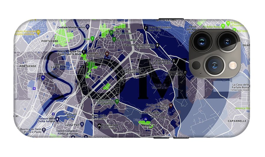 Rome Map Art - Phone Case