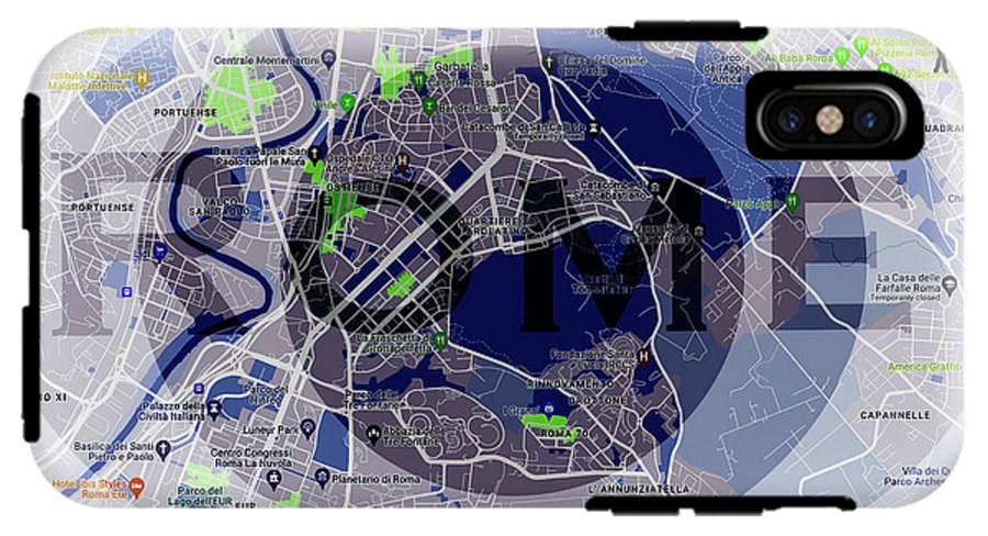 Rome Map Art - Phone Case