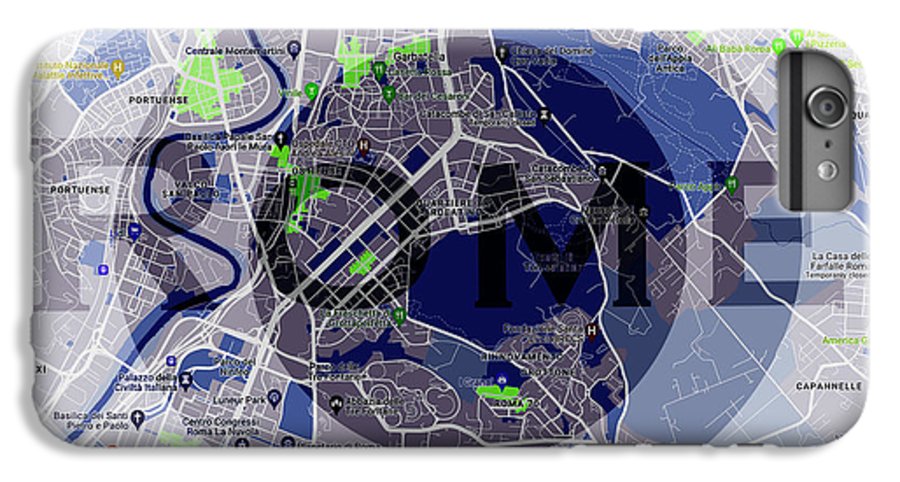 Rome Map Art - Phone Case