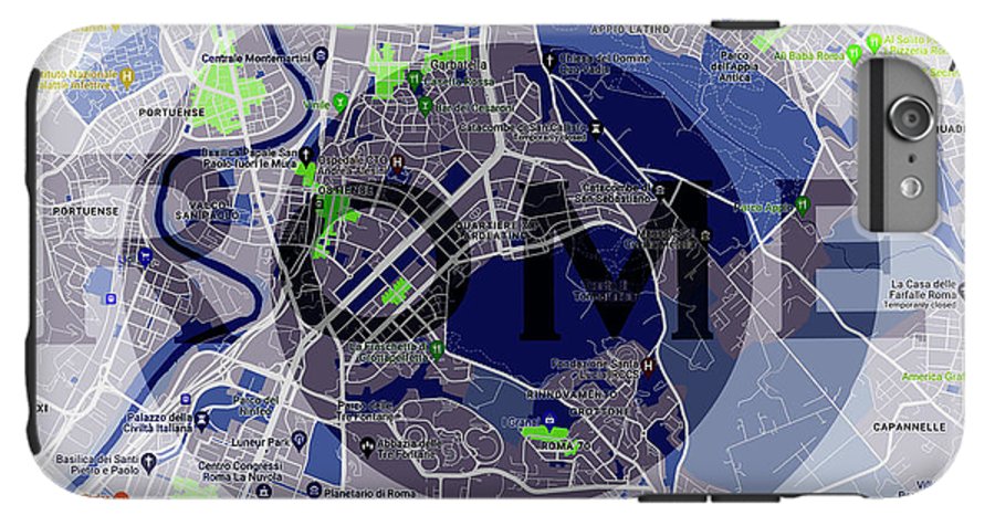 Rome Map Art - Phone Case