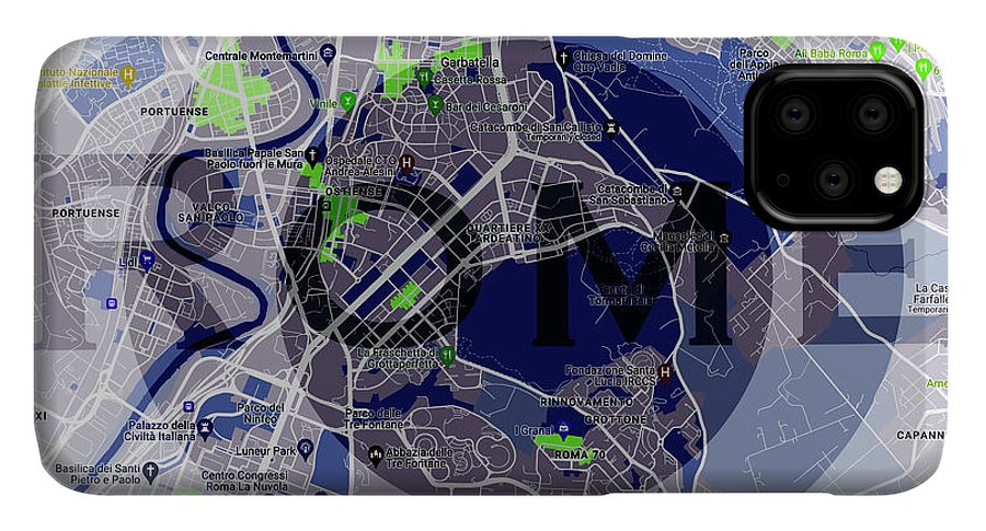 Rome Map Art - Phone Case