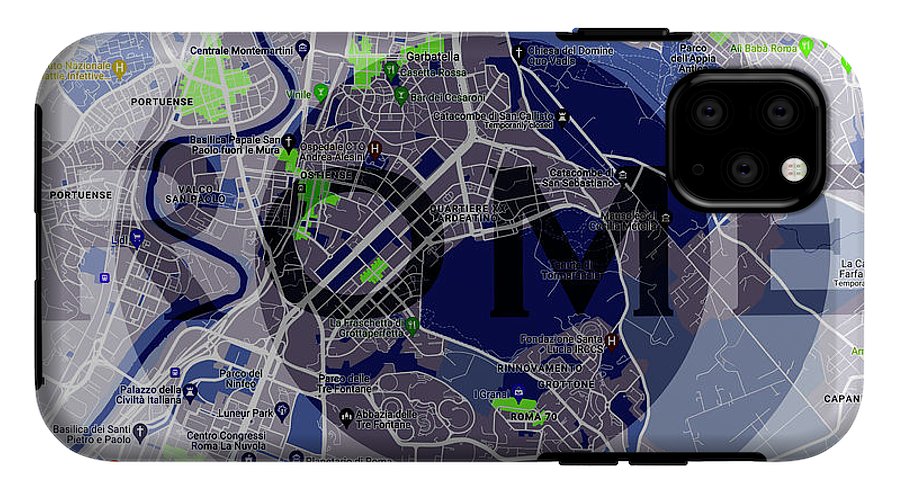 Rome Map Art - Phone Case