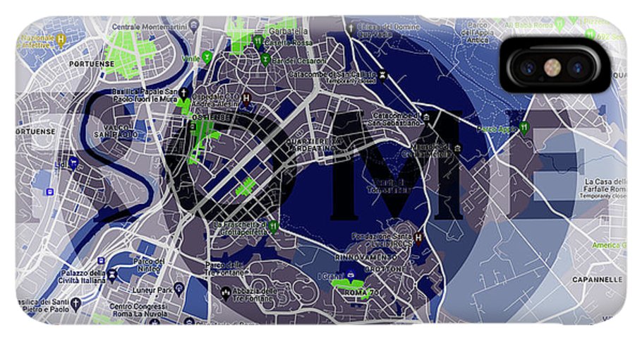 Rome Map Art - Phone Case