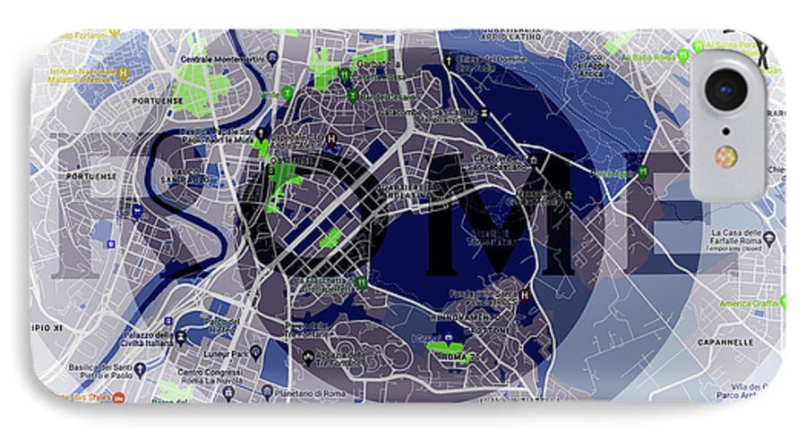 Rome Map Art - Phone Case