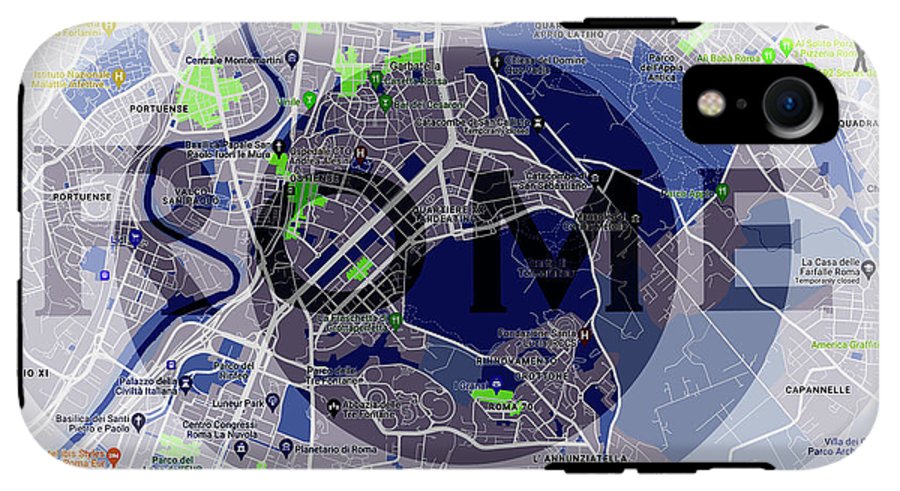Rome Map Art - Phone Case