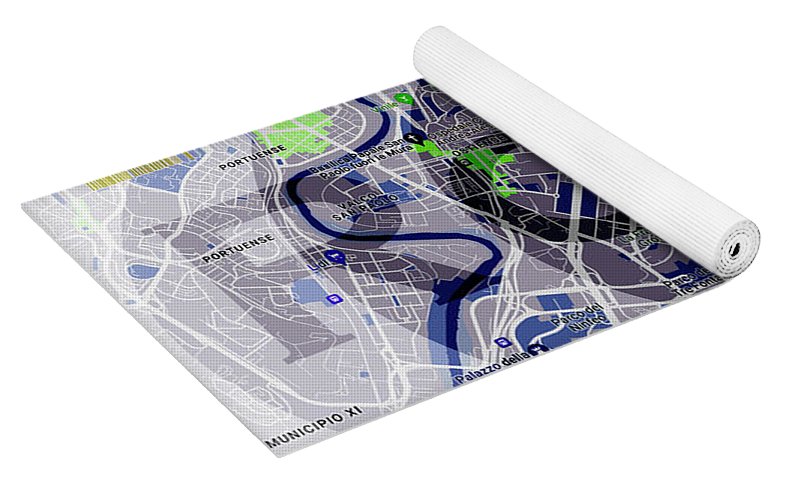 Rome Map Art - Yoga Mat
