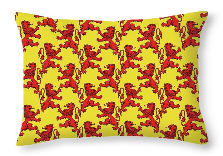 Scottish Lion Repeating Pattern - Throw Pillow