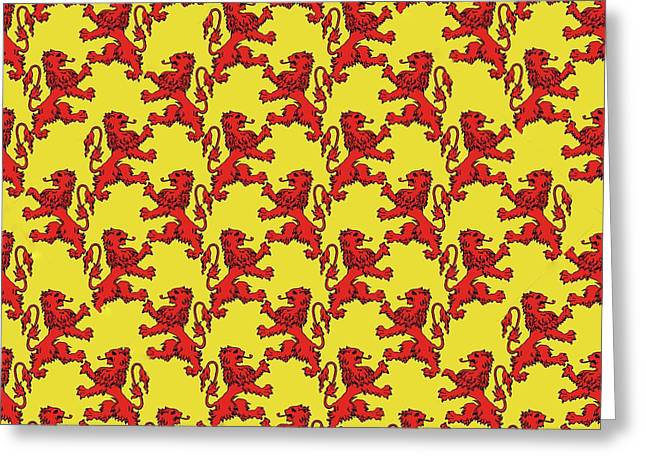 Scottish Lion Repeating Pattern - Greeting Card