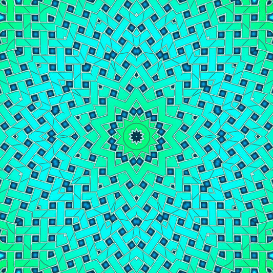 Sea Green Celtic Kaleidoscope Digital Image Download