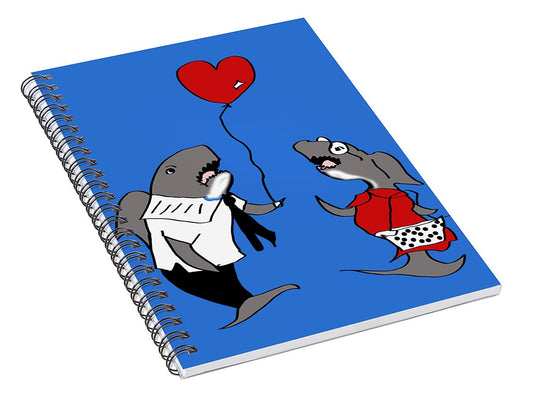 Shark Valentine - Spiral Notebook