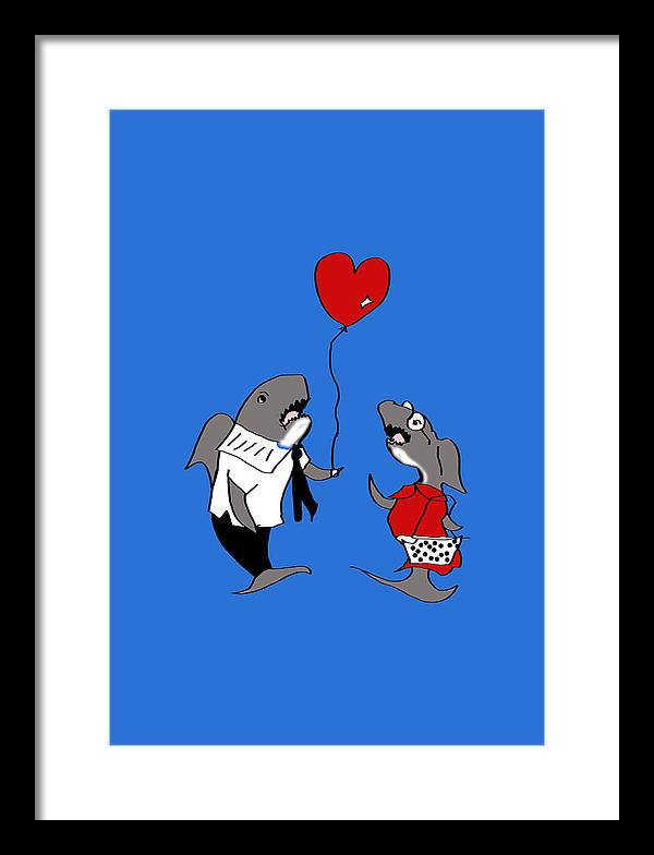 Shark Valentine - Framed Print