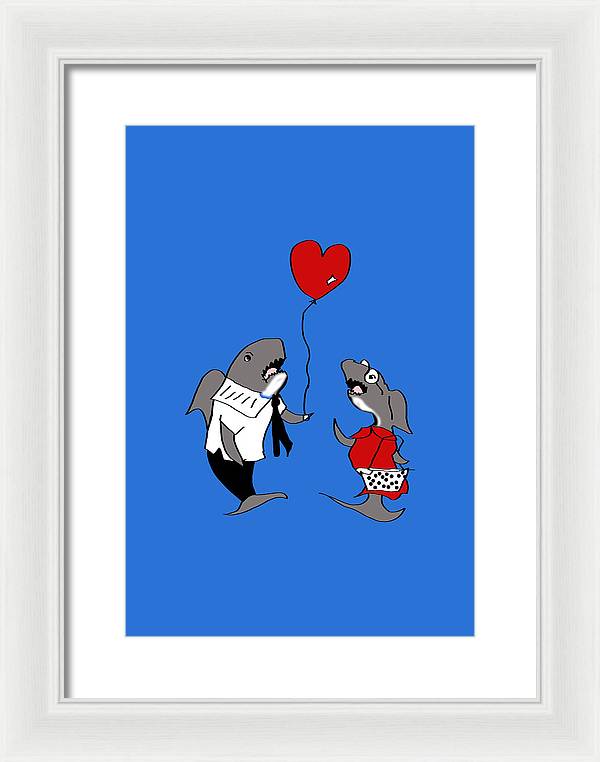 Shark Valentine - Framed Print