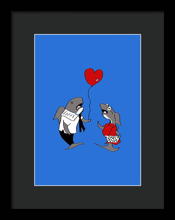 Shark Valentine - Framed Print