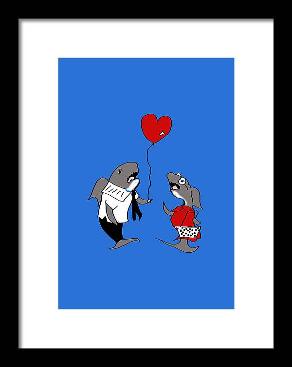Shark Valentine - Framed Print