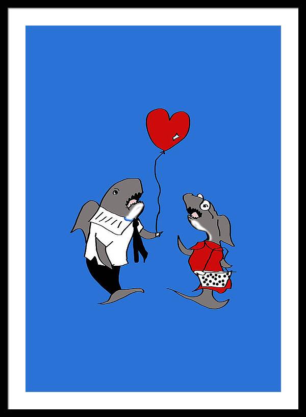 Shark Valentine - Framed Print