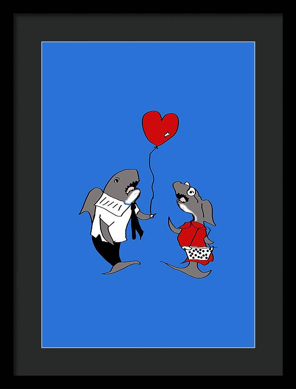 Shark Valentine - Framed Print