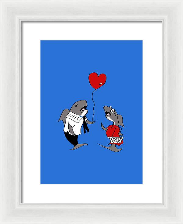 Shark Valentine - Framed Print