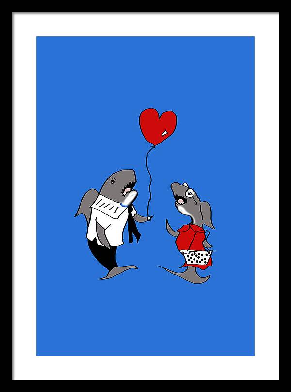 Shark Valentine - Framed Print