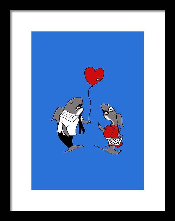 Shark Valentine - Framed Print