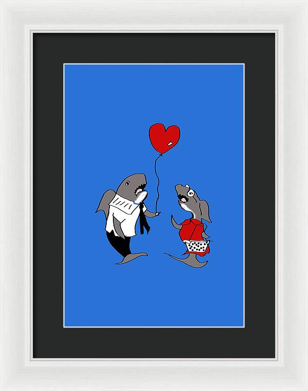 Shark Valentine - Framed Print