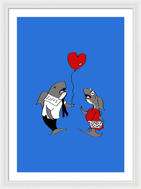 Shark Valentine - Framed Print