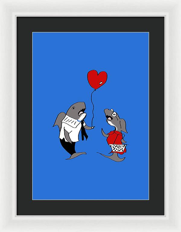Shark Valentine - Framed Print