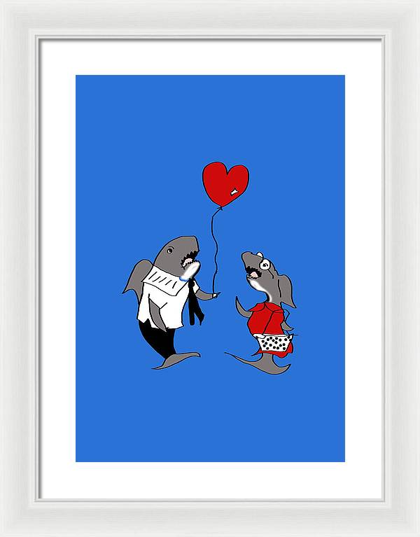 Shark Valentine - Framed Print