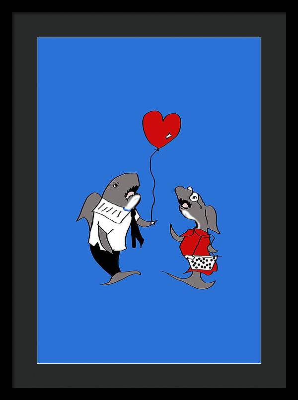 Shark Valentine - Framed Print