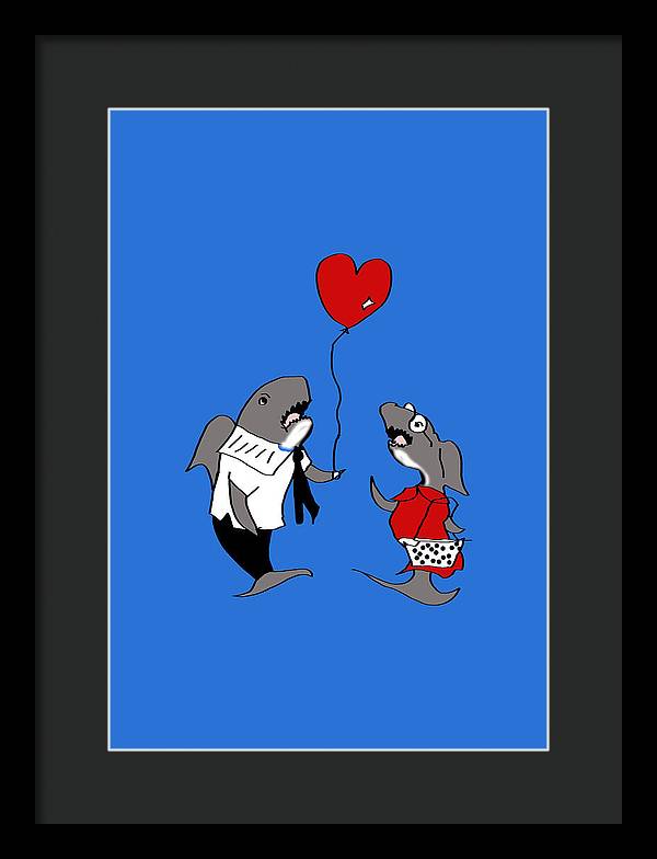 Shark Valentine - Framed Print