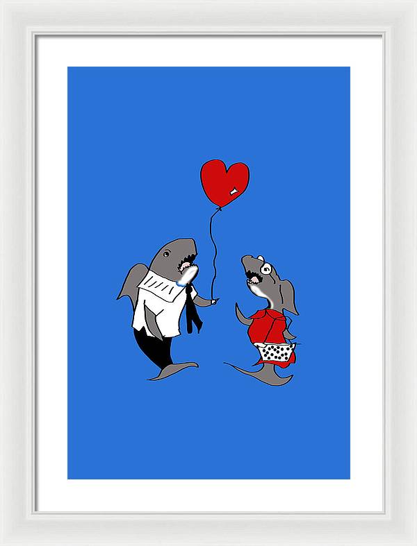 Shark Valentine - Framed Print