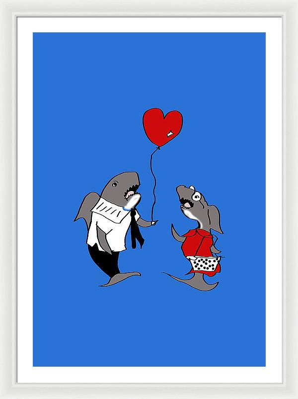 Shark Valentine - Framed Print