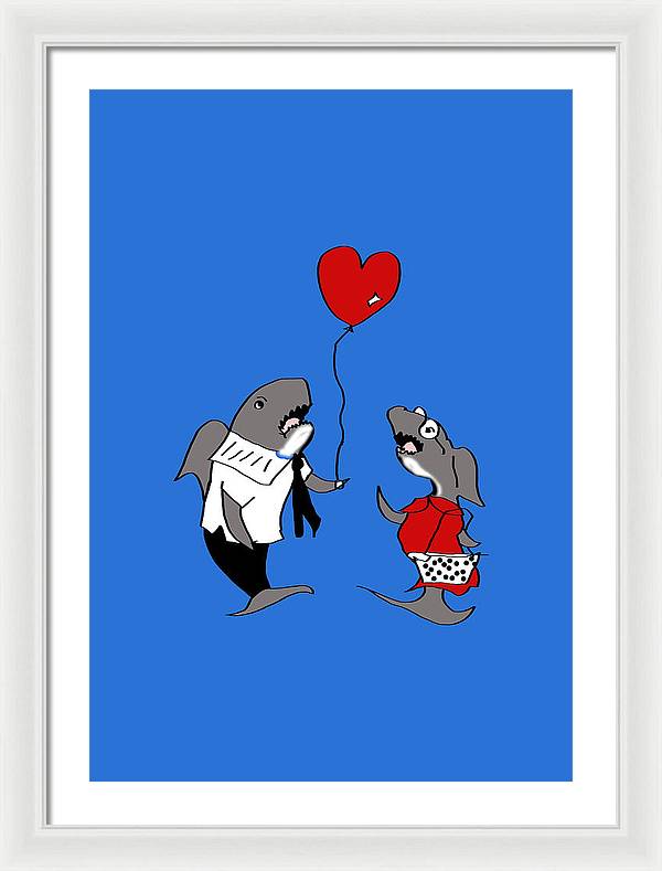 Shark Valentine - Framed Print