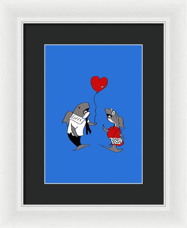 Shark Valentine - Framed Print