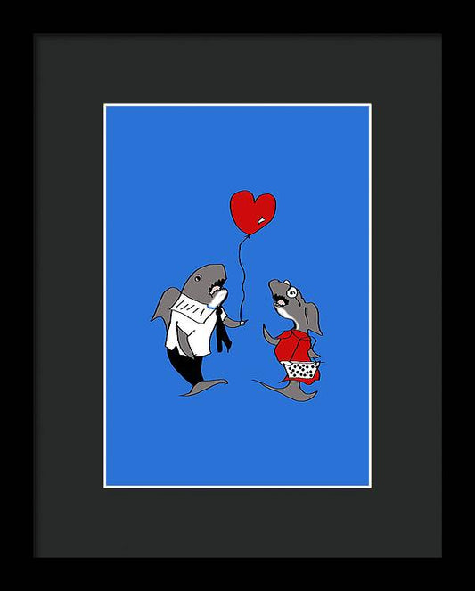 Shark Valentine - Framed Print
