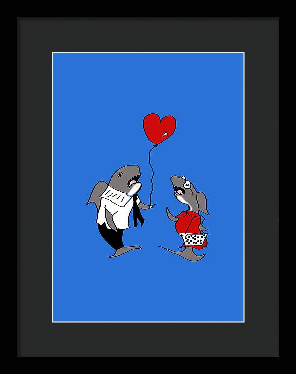 Shark Valentine - Framed Print
