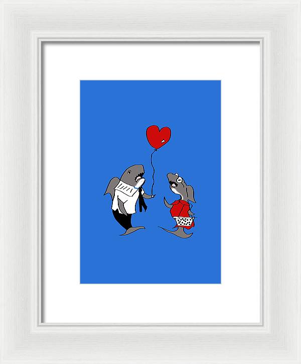 Shark Valentine - Framed Print