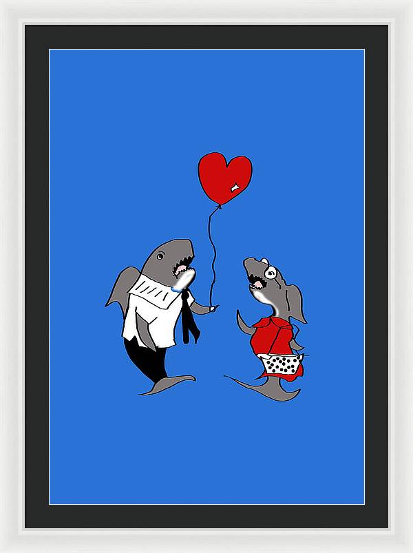 Shark Valentine - Framed Print