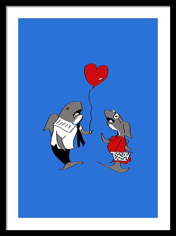 Shark Valentine - Framed Print