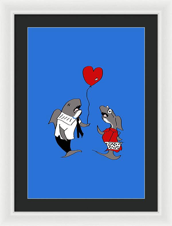 Shark Valentine - Framed Print