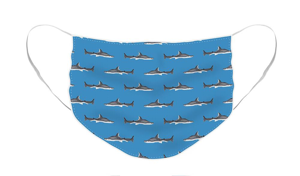 Sharks Pattern - Face Mask