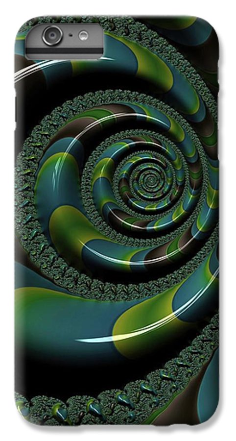 Shiny Blue Green Shell Fractal - Phone Case
