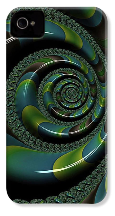 Shiny Blue Green Shell Fractal - Phone Case