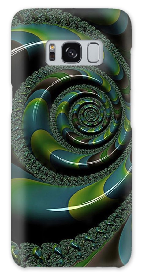 Shiny Blue Green Shell Fractal - Phone Case