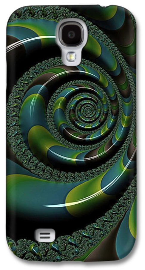 Shiny Blue Green Shell Fractal - Phone Case