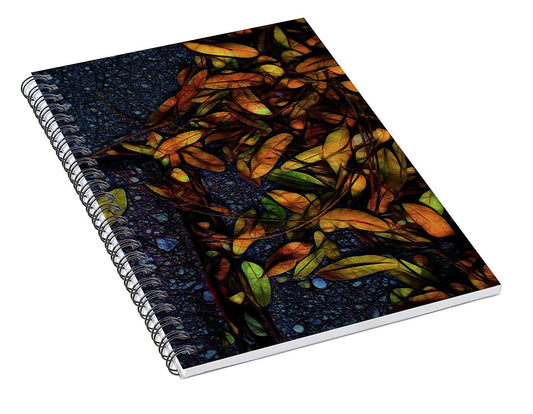 Sidewalk Leaves in Brick - Spiral Notebook