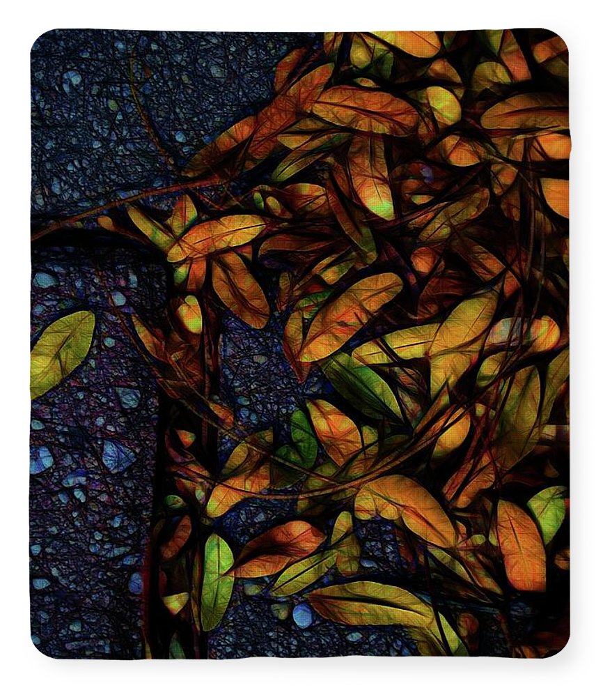 Sidewalk Leaves in Brick - Blanket