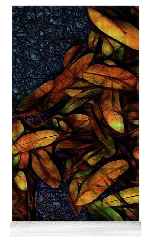 Sidewalk Leaves in Brick - Yoga Mat