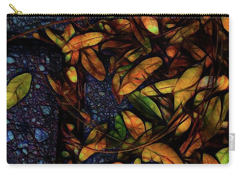 Sidewalk Leaves in Brick - Carry-All Pouch