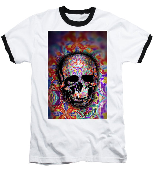 Skull With Sparkle Pattern - Baseball T-Shirt